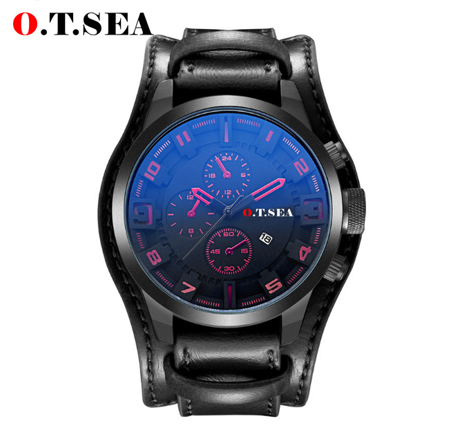 Men's Sport Brand Quartz Watch Men Wrist Watch Luxury Quartz-Watch Leather Strap Military Male Clock