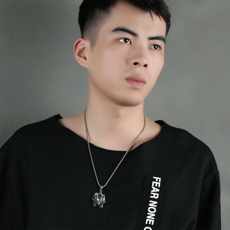 Glorystar Egyptian Pharaoh Necklace Jewellery Male Fashion Creative Dominance Symbol Head Necklace