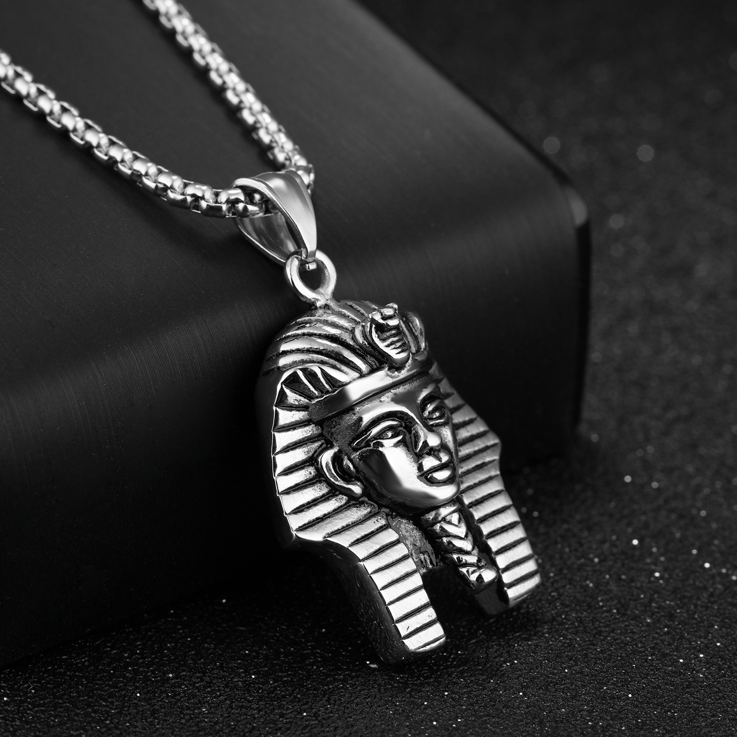 Glorystar Egyptian Pharaoh Necklace Jewellery Male Fashion Creative Dominance Symbol Head Necklace