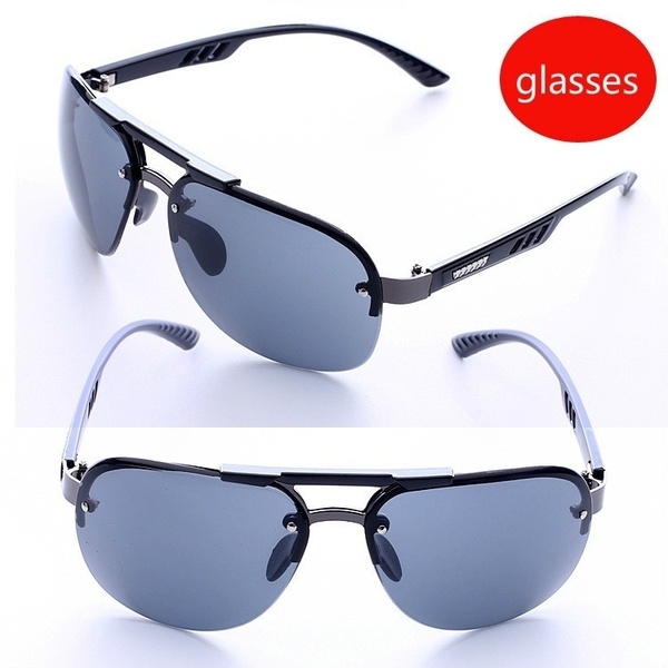 UV 400 Protection  Rimless Sunglasses  Personality Polarized Sunglasses Men's Driving Sunglasses