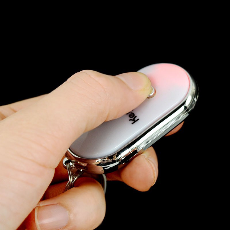 2PCS LED Key Finder Locator Keychain Find Lost Keys Whistle Sound Control