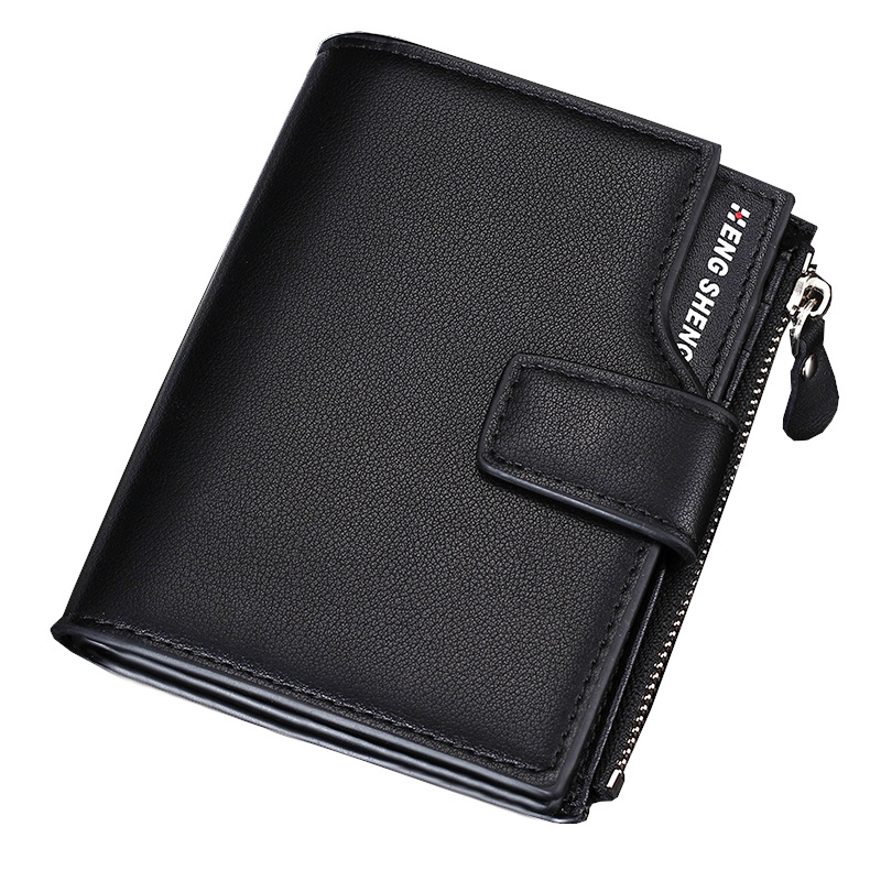 Men's Business Leisur MenWallets Multi-functional Leather Clip Zipper With Three-fold Card Pocket