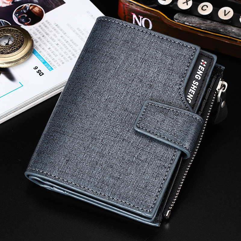 Men's Business Leisur MenWallets Multi-functional Leather Clip Zipper With Three-fold Card Pocket
