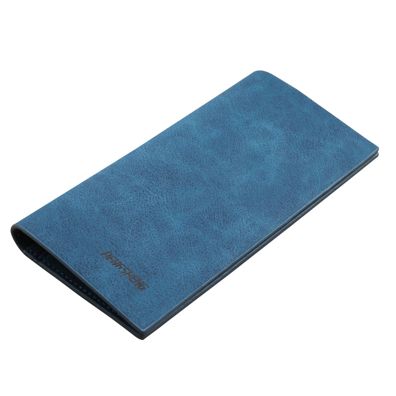 Leather Multifunction Long Retro Ultra-thin Frosted Wallet  Zipper Pocket Purse Card Holder Wallet