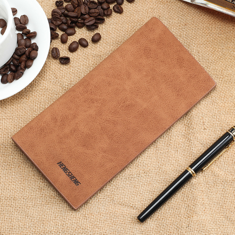 Leather Multifunction Long Retro Ultra-thin Frosted Wallet  Zipper Pocket Purse Card Holder Wallet