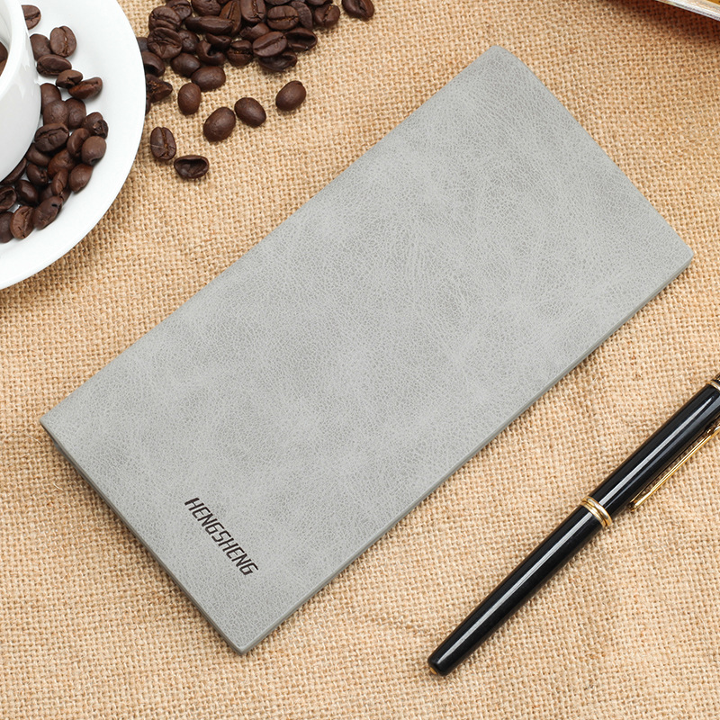 Leather Multifunction Long Retro Ultra-thin Frosted Wallet  Zipper Pocket Purse Card Holder Wallet