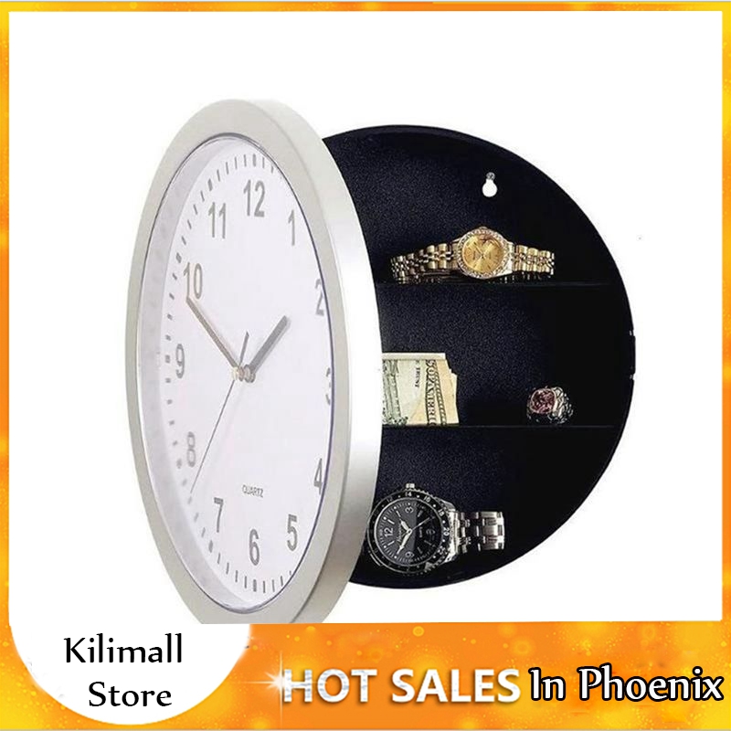 Wall Clock Hidden Safe, Clock Secret Safes Hidden Wall Clock for Stash Money Cash Jewelry, Stash Box