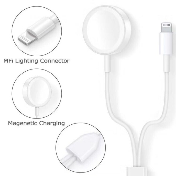Portable 2 in 1 USB Cable for Iphone and Apple Watch, Wireless Magnetic Cable for Apple Watch