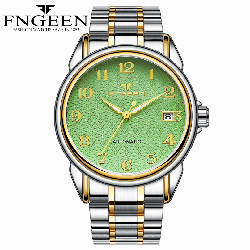 FNGEEN Wrist Watch Men Male Luxury Quartz Stainless Steel Wristwatches Gentlemen Valentines Gift