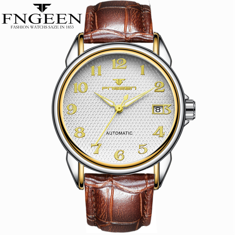 FNGEEN Wrist Watch Men Male Luxury Quartz Stainless Steel Wristwatches Gentlemen Valentines Gift