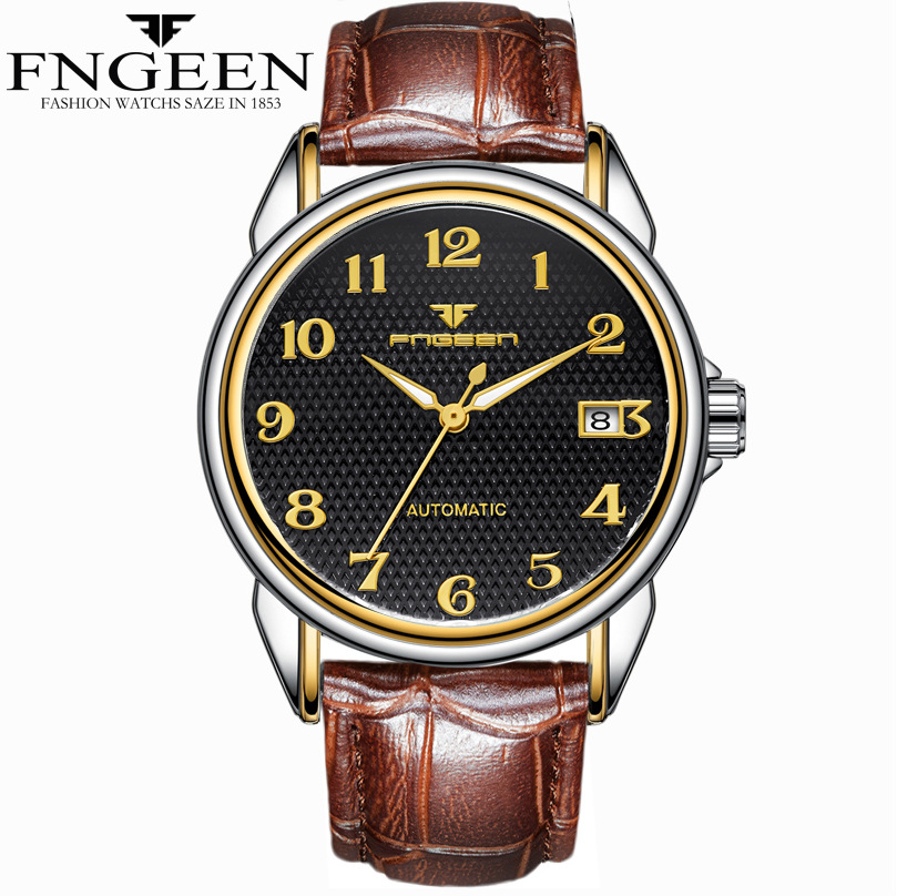FNGEEN Wrist Watch Men Male Luxury Quartz Stainless Steel Wristwatches Gentlemen Valentines Gift