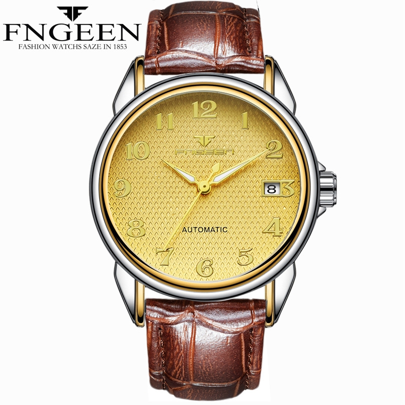 FNGEEN Wrist Watch Men Male Luxury Quartz Stainless Steel Wristwatches Gentlemen Valentines Gift