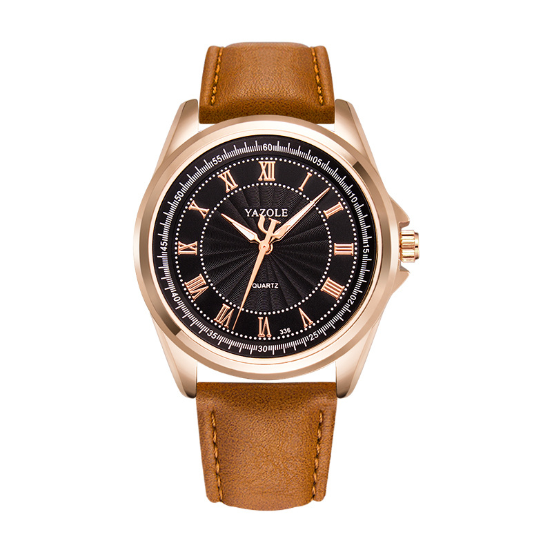 YAZOLE Men Watches Quartz Clock Leather belts Watch Cheap Sports wristwatch