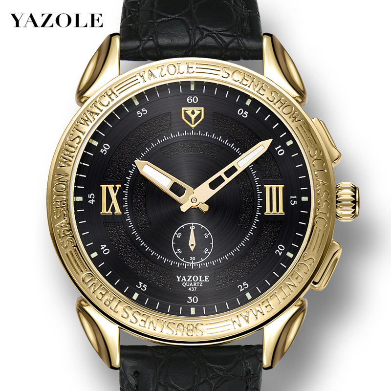 YAZOLE Men Watches Quartz Two-pin Half-European Quartz Watch Non-mechanical Watch Tide Watch
