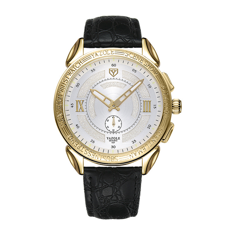 YAZOLE Men Watches Quartz Two-pin Half-European Quartz Watch Non-mechanical Watch Tide Watch