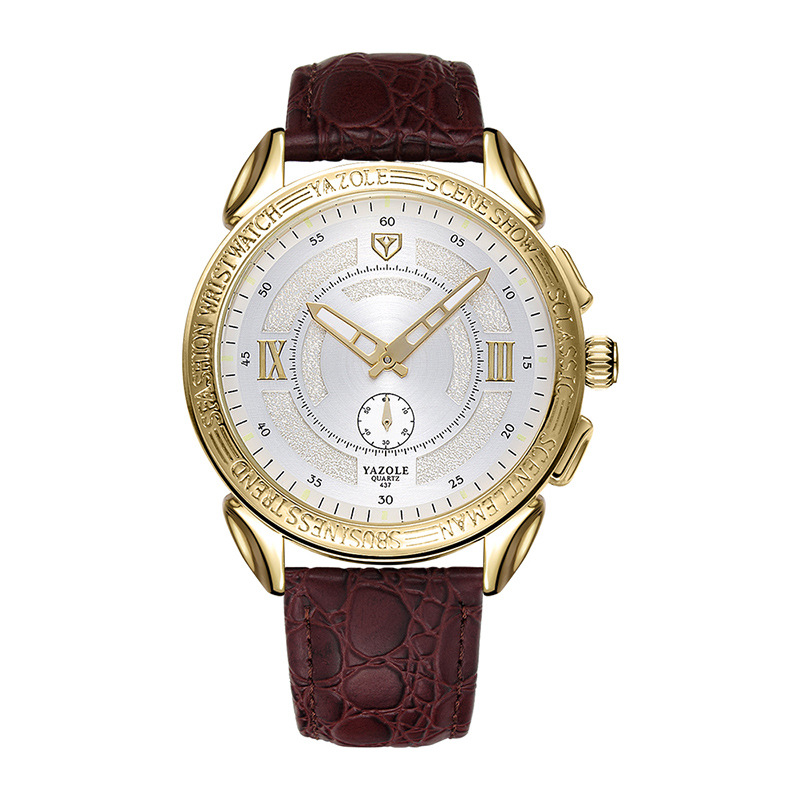 YAZOLE Men Watches Quartz Two-pin Half-European Quartz Watch Non-mechanical Watch Tide Watch