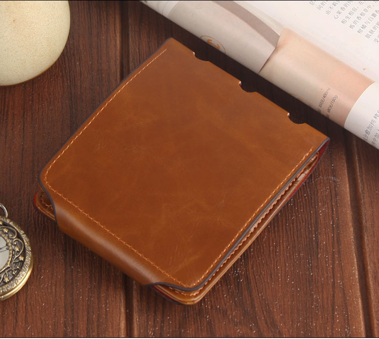 HENGSHENG Men's Short Wallet Vintage Hunter Wallet Large Capacity Buckle Wallet