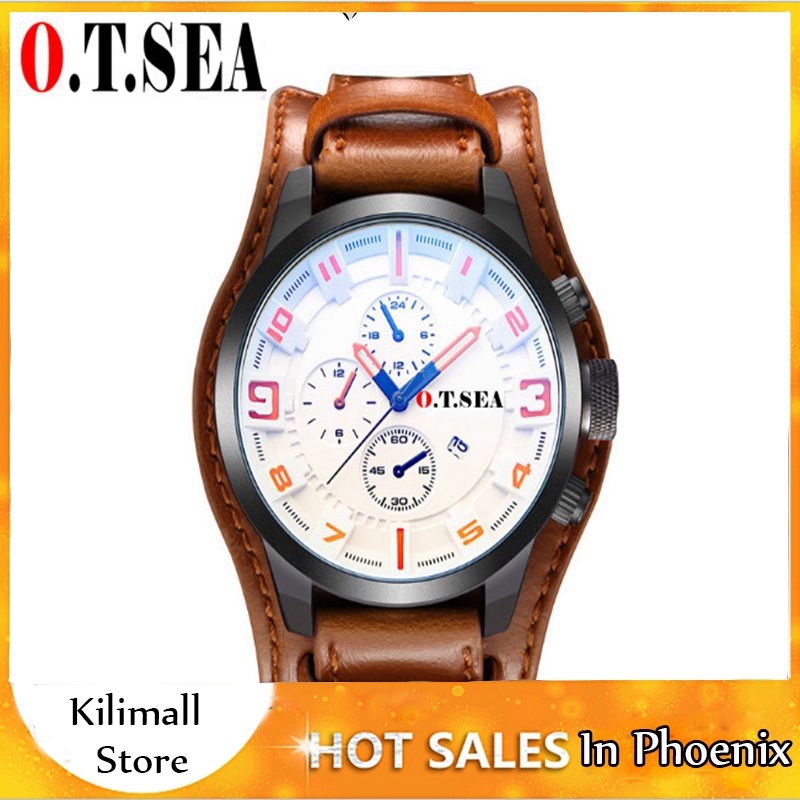 Men's Sport Brand Quartz Watch Men Wrist Watch Luxury Quartz-Watch Leather Strap Military Male Clock