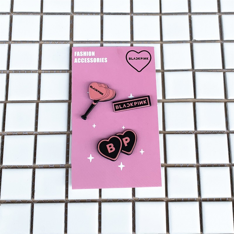3Pcs/Card Kpop Bts Twice Got7 Exo Blackpink Wannaone Pins Metal Brooch Pin For Fans Souvenir Jewelry
