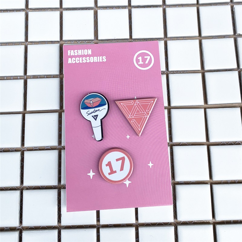 3Pcs/Card Kpop Bts Twice Got7 Exo Blackpink Wannaone Pins Metal Brooch Pin For Fans Souvenir Jewelry