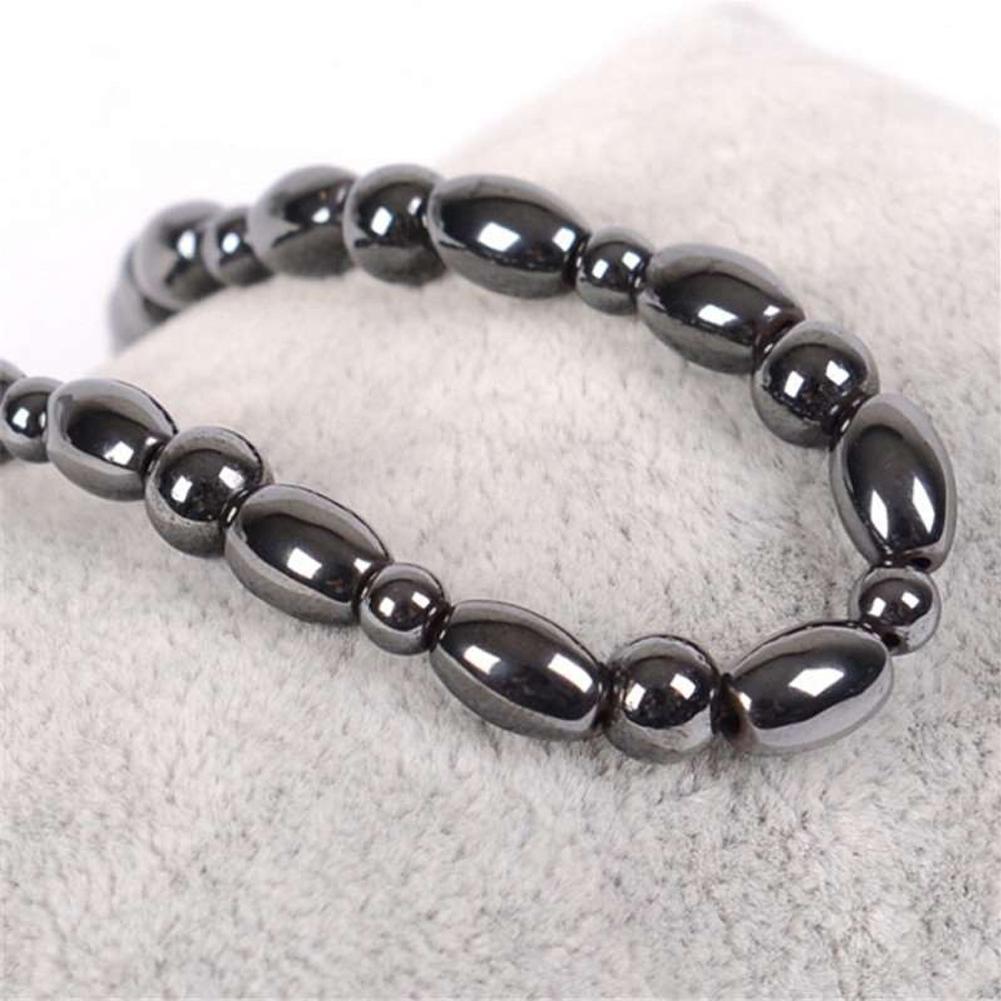 1pc Black Stone Hematite Magnetic Anklet Weight Loss Ankle Bracelet Unisex Health Care Jewelry