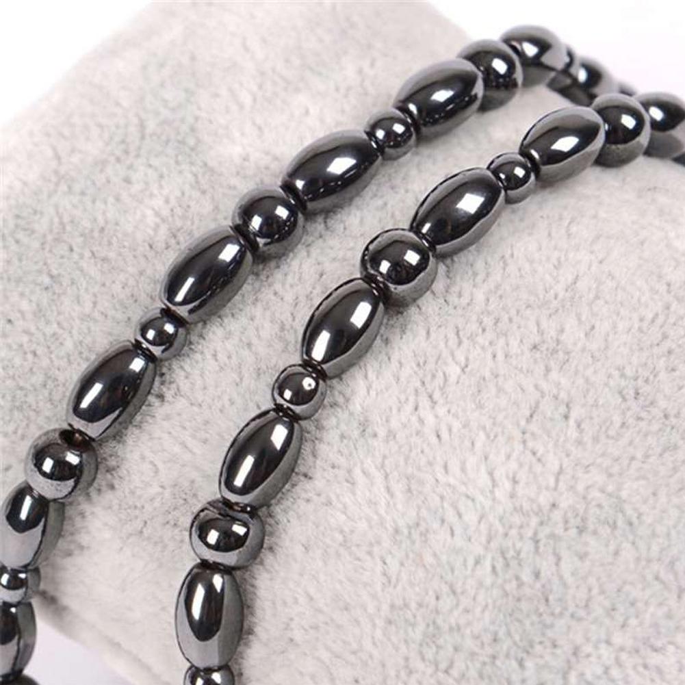 1pc Black Stone Hematite Magnetic Anklet Weight Loss Ankle Bracelet Unisex Health Care Jewelry