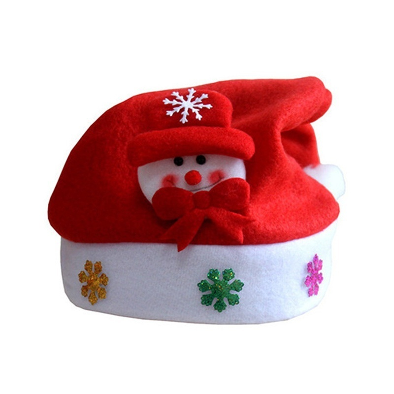 Lovely Snowman ElK Christmas Hat LED Caps For Children New Year Xmas Kids Gift Home Decorations