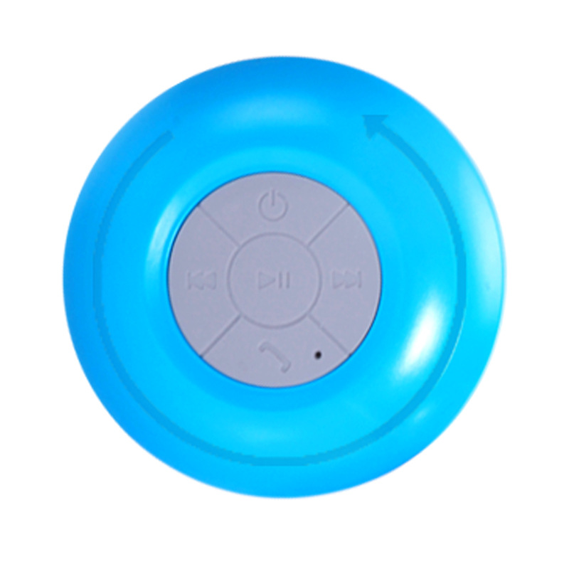 Black Waterproof Bluetooth Wireless Handsfree Mic Stereo Speakers with Suction Cup Shower Speaker