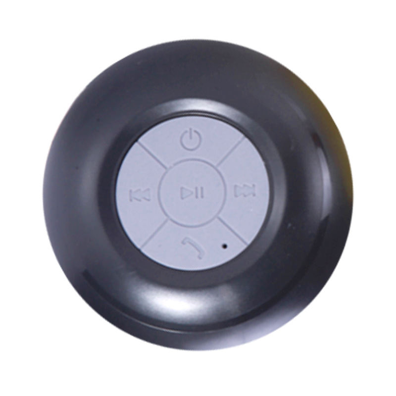 Black Waterproof Bluetooth Wireless Handsfree Mic Stereo Speakers with Suction Cup Shower Speaker