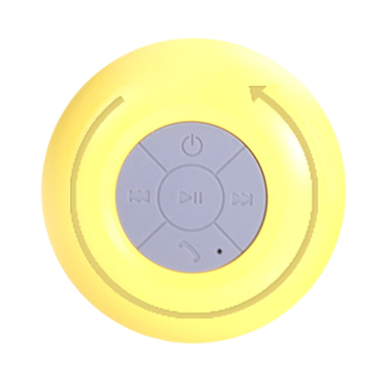 Black Waterproof Bluetooth Wireless Handsfree Mic Stereo Speakers with Suction Cup Shower Speaker