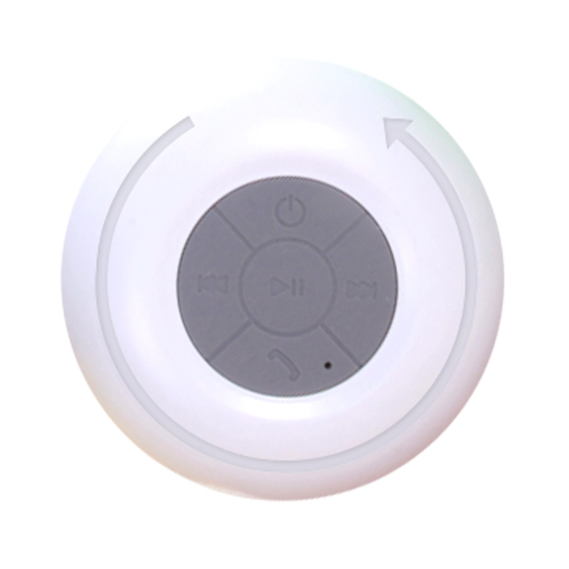 Black Waterproof Bluetooth Wireless Handsfree Mic Stereo Speakers with Suction Cup Shower Speaker