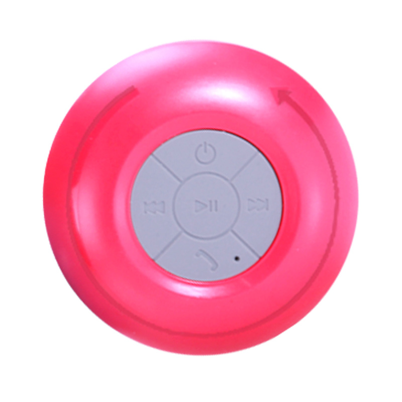 Black Waterproof Bluetooth Wireless Handsfree Mic Stereo Speakers with Suction Cup Shower Speaker