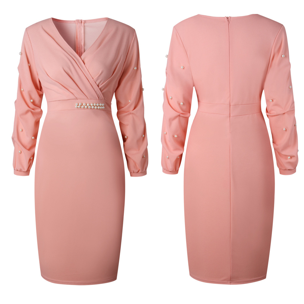 Corporate Gown Womens Summer Elegant Wrapped  Belted Floral Print Casual Sheath Pencil Fitted Dress