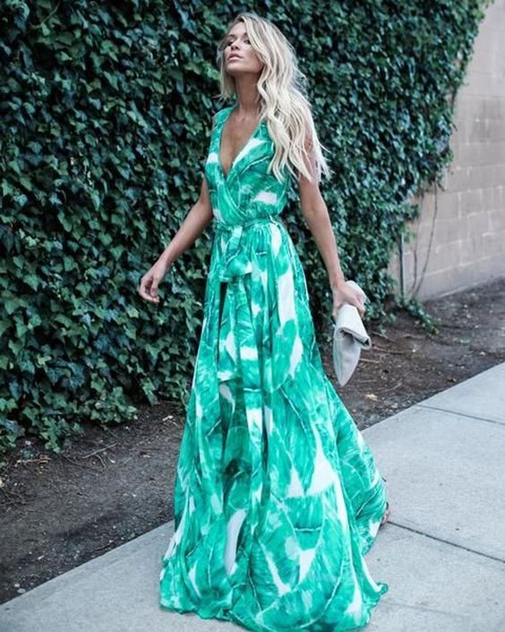 Summer Dress Women Clothing Evening Party Maxi Dress Plus Size V-neck Abbigliamento Sling dress