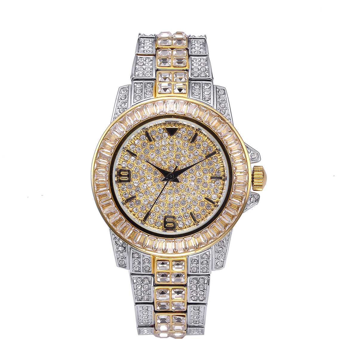 Diamond Luxury Brand Watches Men's Fashion Accessories Mens Stainless Steel Wristwatch Watches