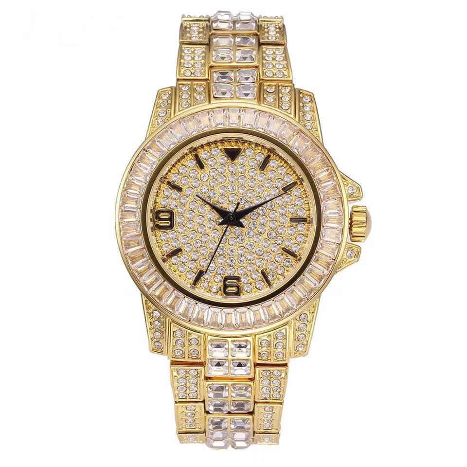 Diamond Luxury Brand Watches Men's Fashion Accessories Mens Stainless Steel Wristwatch Watches