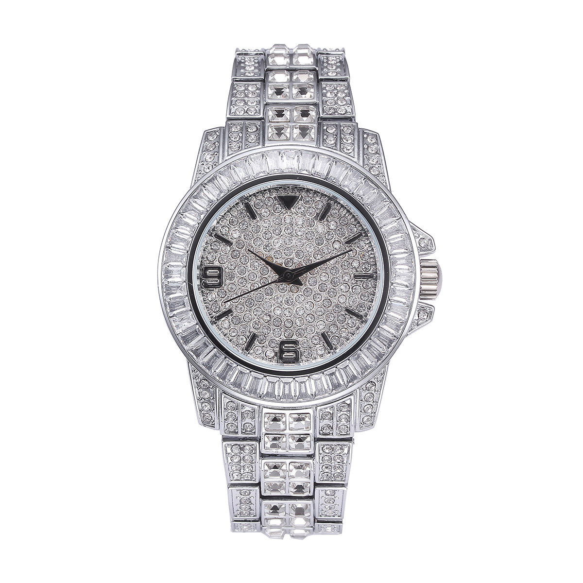 Diamond Luxury Brand Watches Men's Fashion Accessories Mens Stainless Steel Wristwatch Watches