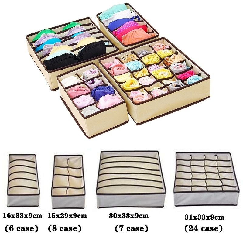1 Pc Underwear Bra Storage Box Drawer Cabinet Storage Box Underwear Box Scarf Socks Storage Bag