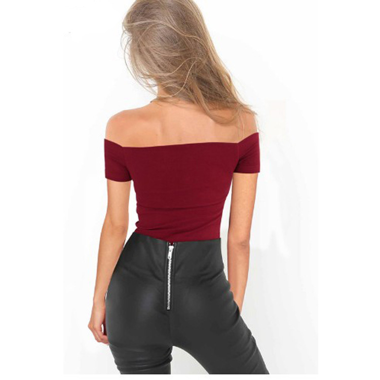 Summer Women's Bandage Deep V Neck Off Shoulder T Shirt Sexy Slim Fit Short Sleeve Ruffles Tops