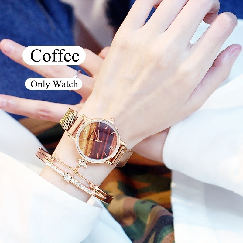Luxury Women Watches Bracelet Set Ladies Bracelet Watch Casual Leather Quartz Wristwatch Clock