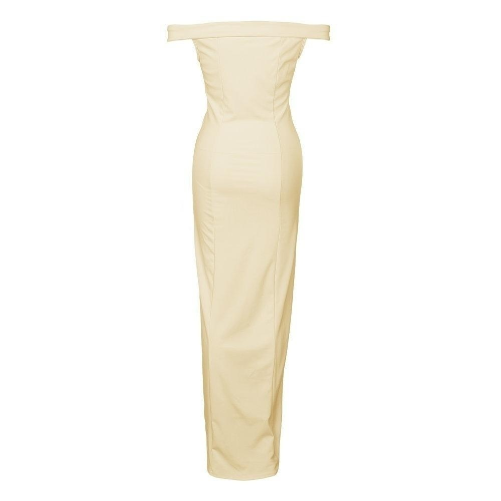 Women Sexy High Split Strapless Off Shoulder Dress Short Sleeve Slash Neck Maxi Dresses