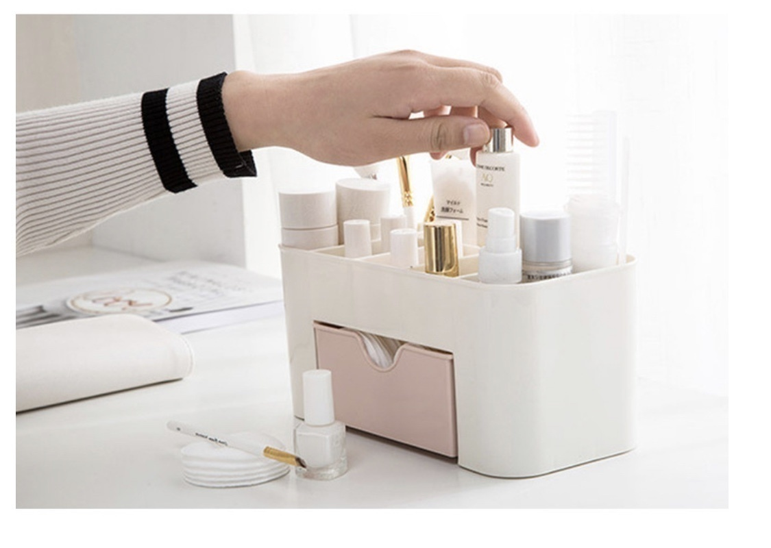 Cosmetics Box Cosmetics with Drawer Finishing desk jewelry skin care compartment dressing box