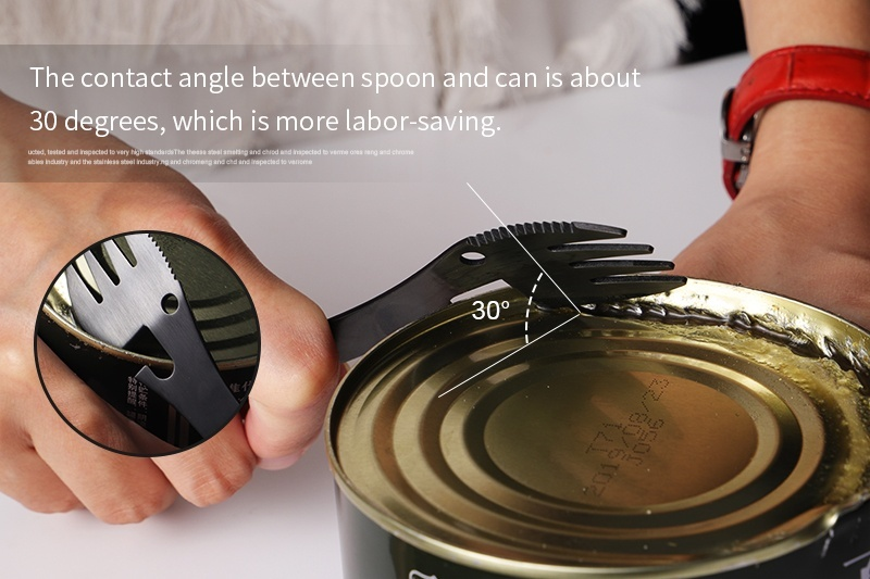 5-in-1 Camping Utensils Cutlery Stainless Steel  Knife Spoon Opener Set - Multifunctional Tool