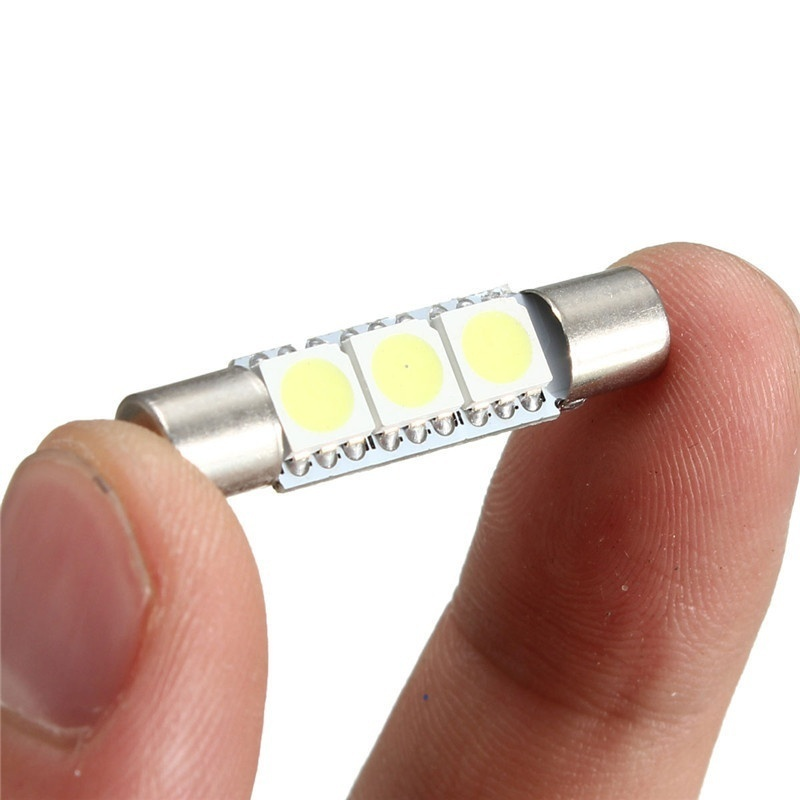 5PCS 29mm T6 5050 LED Bulb For Car Sun Visor Vanity Mirror Fuse Light White