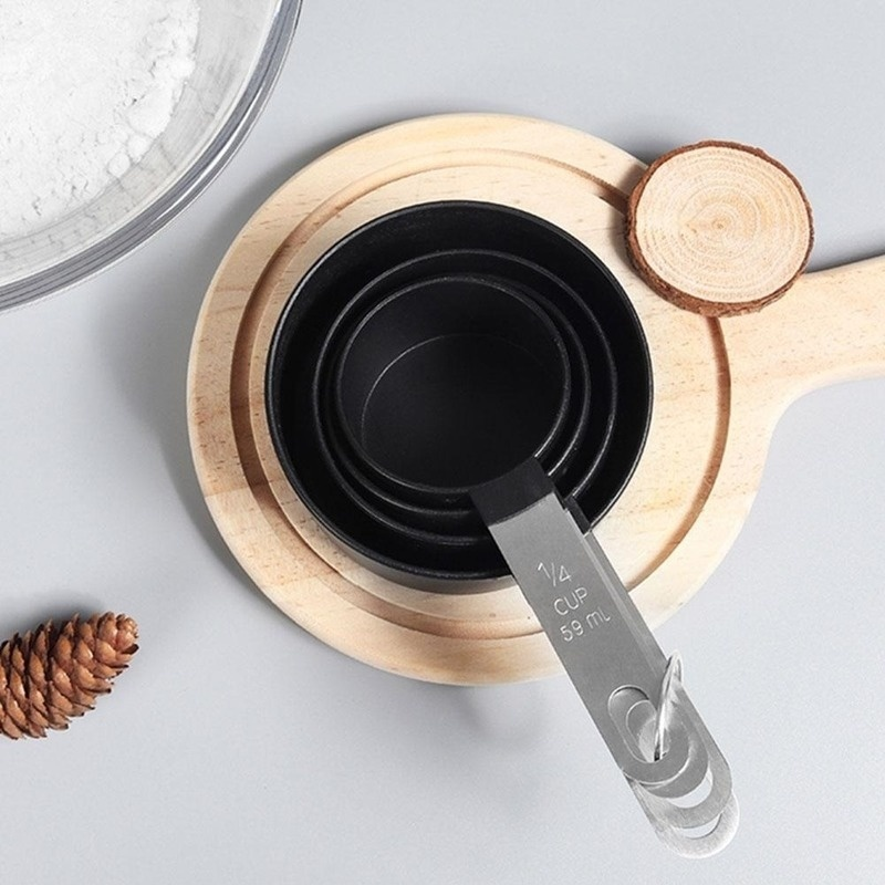 8Pcs Stainless Steel Measuring Cups Spoons Large Small Kitchen Baking Cooking Tools Set
