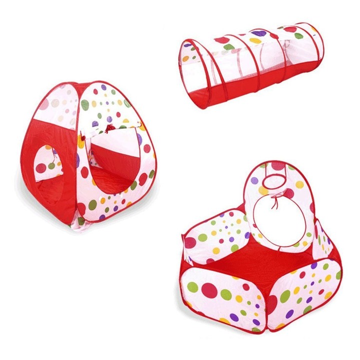 3-In-1 Foldable Pipeline Crawling Field Cartoon Tabernacle Tent For Kids