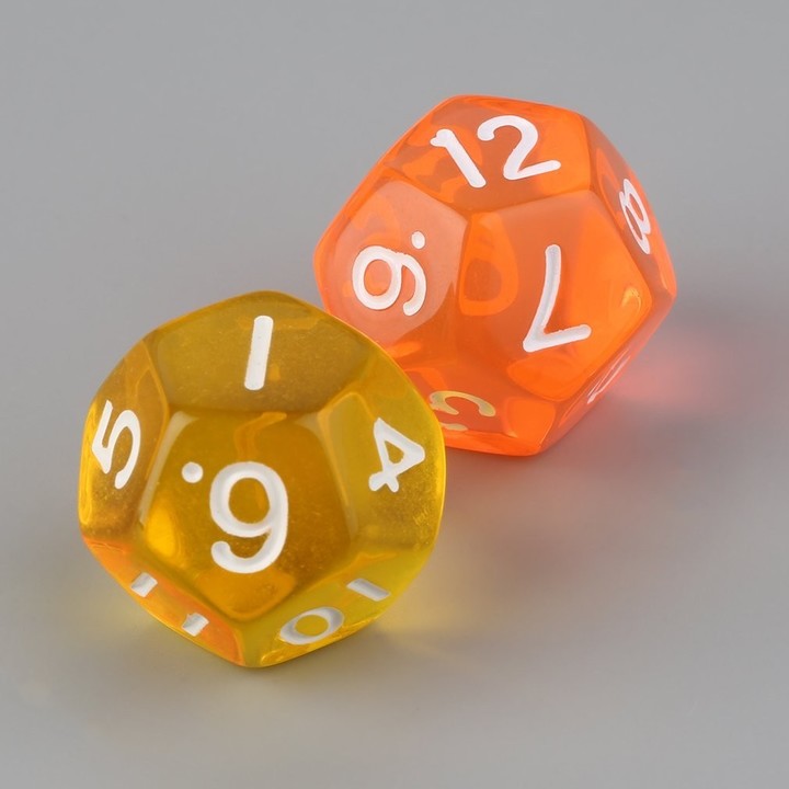 10pcs/Set Multicolor Transparent 12-Sided Role Playing Game Dices D12 New
