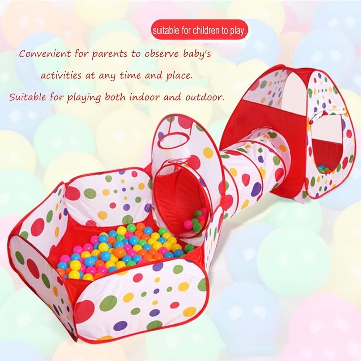 3-In-1 Foldable Pipeline Crawling Field Cartoon Tabernacle Tent For Kids