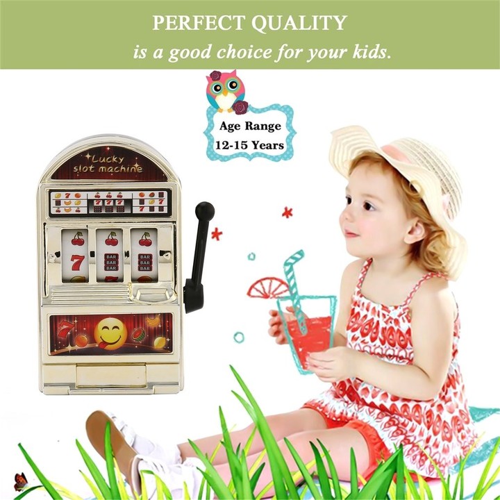 Children' s Slot Machine Mini Toy Lucky Birthday Gift Kids Safe New 1Piece