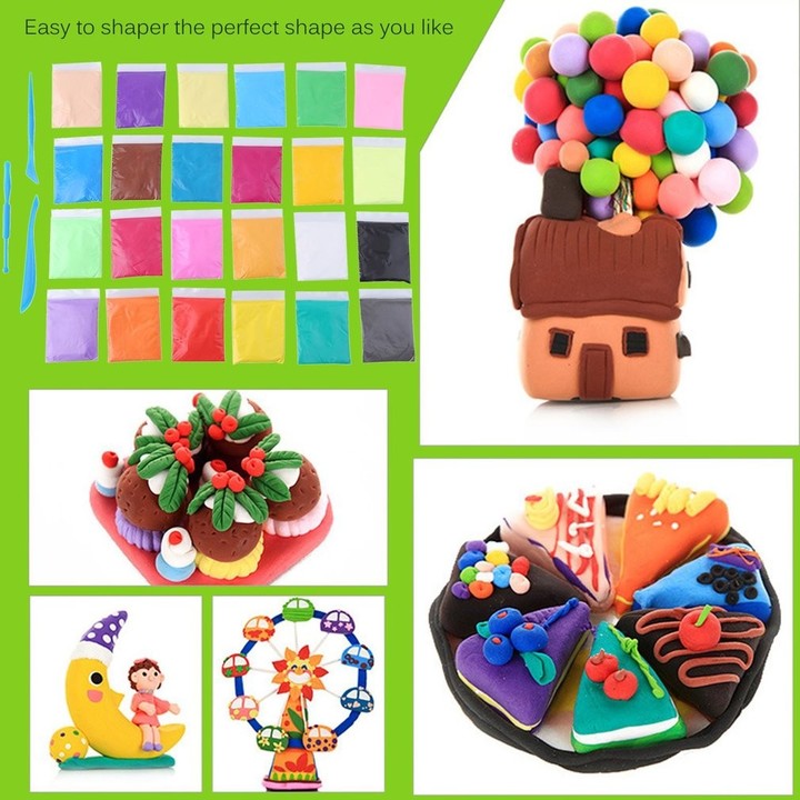 24colors 24pcs Kids Learning Soft Polymer Modelling DIY Polymer Clay Playdough